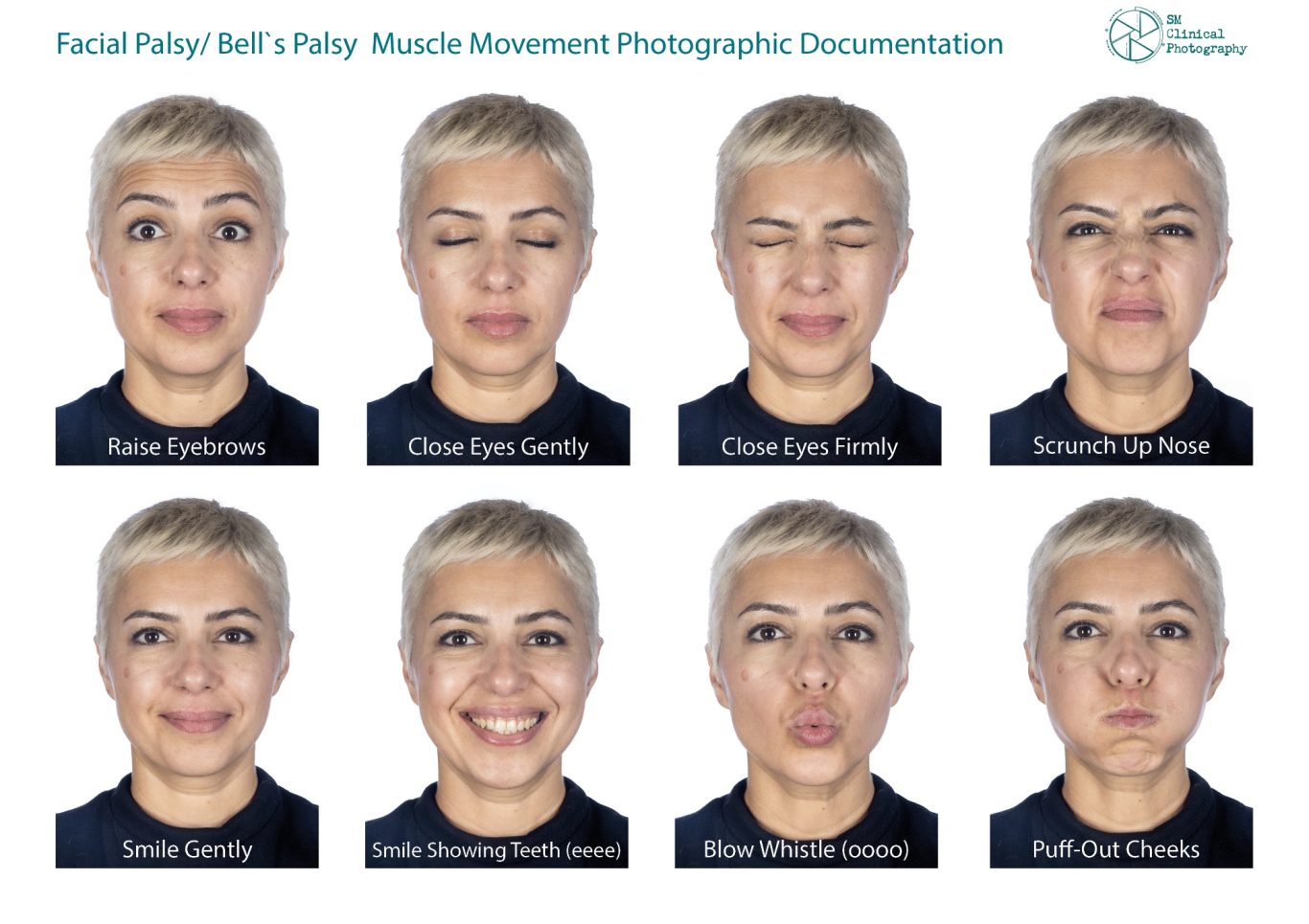 Grid of eight facial expressions showcasing various emotions and reactions.